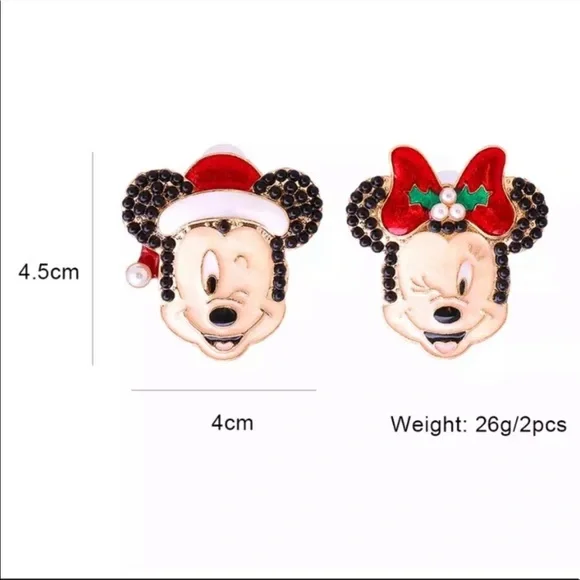 ✨2 for $30✨ Holiday Mickey & Minnie Mouse Earrings - Picture 4 of 5
